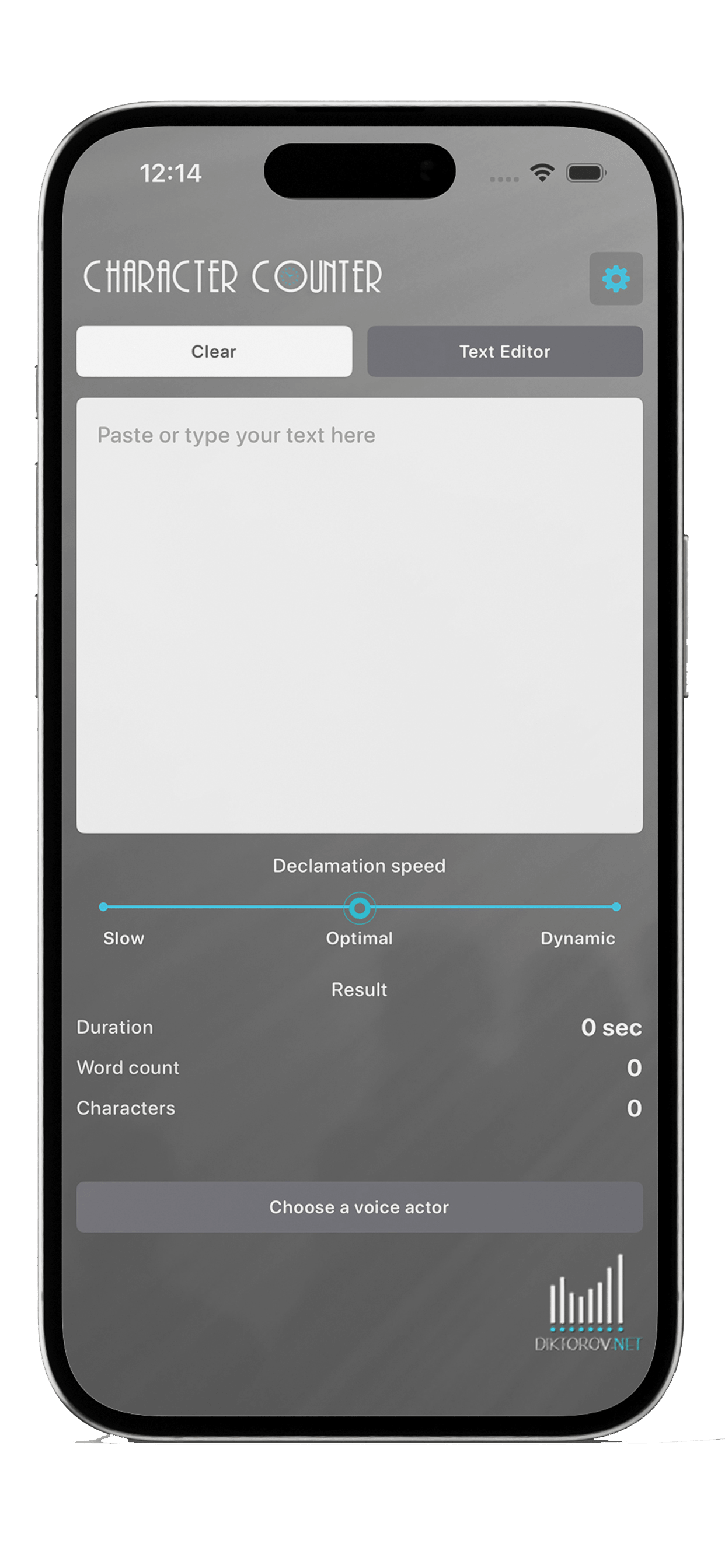 Character Counter main screen